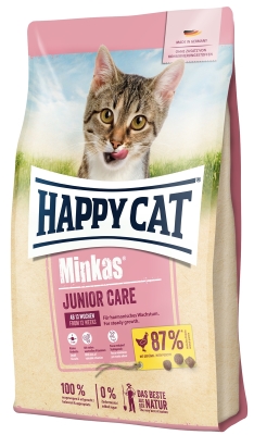 Корм сухой Happy Cat Minkas Junior Care Geflugell для котят от 4 до 12 месяцев с птицей, 0,5 кг,70399