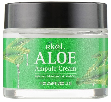 Крем для лица Ekel Aloe ампульный с экстрактом алоэ увлажняющий и успокаивающий, 70 мл