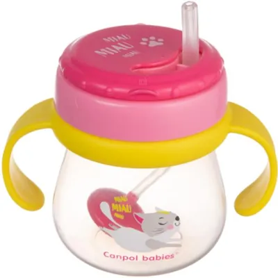 Поїльник Canpol babies 56/520 зі складаною силіконовою трубочкою і обтяжувачем, 250 мл