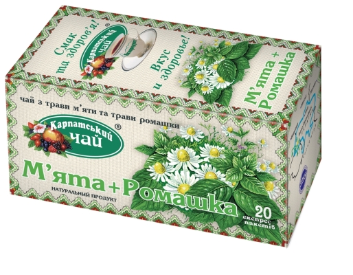 Чай травяной Экопродукт Карпатский чай Мята и ромашка по 2,0 г №20 в фил.-пак.
