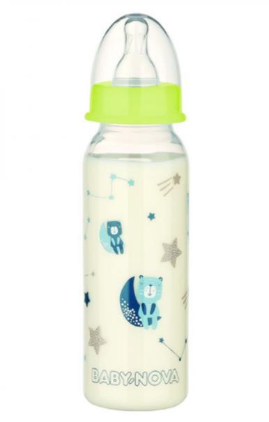 Бутылочка Baby-Nova Night 47011-1 с декором для мальчиков, 240 мл