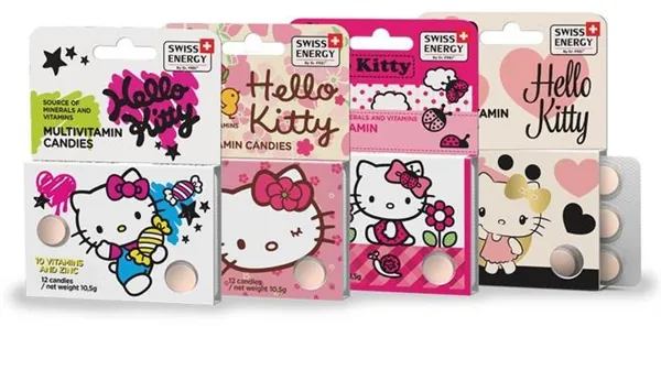 Вітаміни Swiss Energy Multivitamins Hello Kitty таблетки жувальні №12