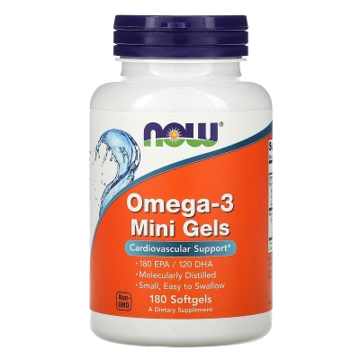Омега-3 NOW Mini Gels 500 мг мини-капсулы мягкие №180