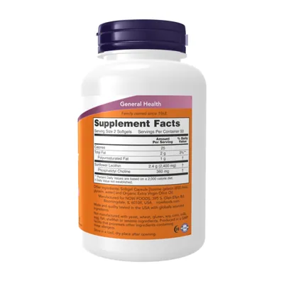 Лецитин соняшниковий NOW Sunflower Lecithin 1200 мг капсули №100