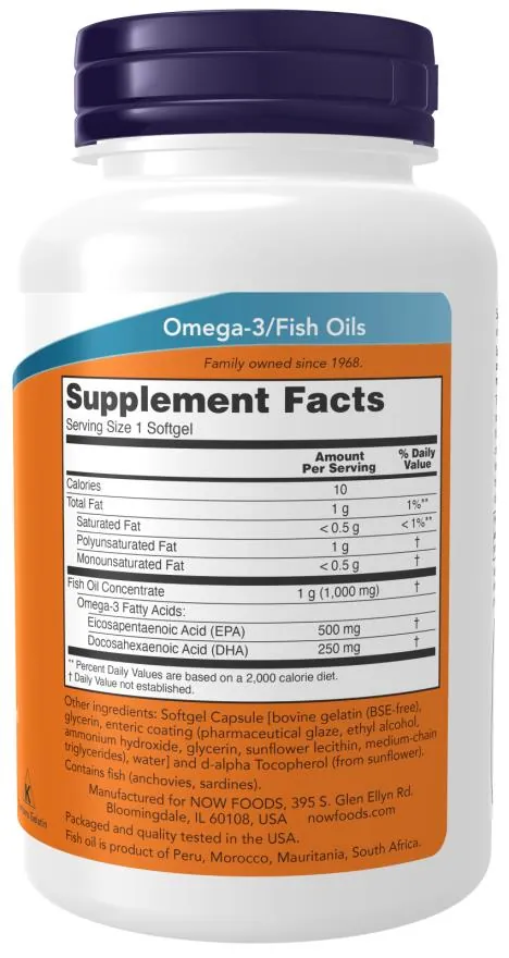 Ультра Омега-3 NOW Ultra Omega-3 Fish Oil, 180 м’яких желатинових капсул (бичачий желатин)