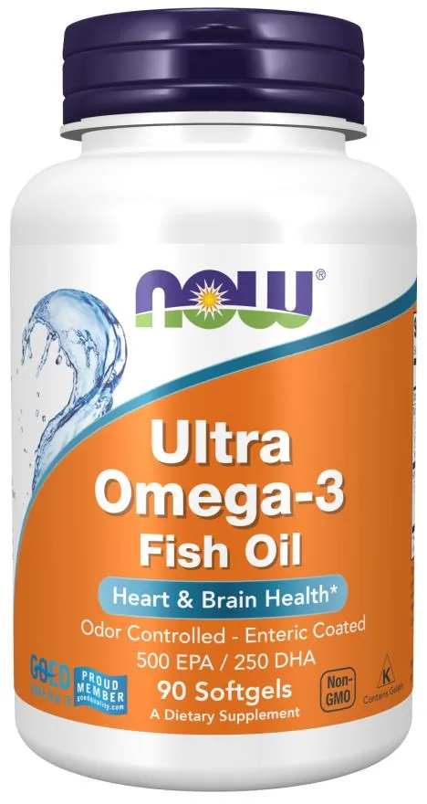 Ультра Омега-3 NOW Ultra Omega-3 Fish Oil, 90 м’яких желатинових капсул (бичачий желатин)