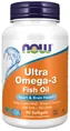 Ультра Омега-3 NOW Ultra Omega-3 Fish Oil, 90 м’яких желатинових капсул (бичачий желатин)