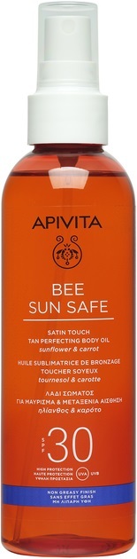 Масло Apivita Bee Sun Safe SPF30 для загара тела, 200 мл