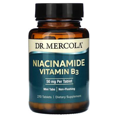 Ніацинамід (вітамін B3) Dr. Mercola Niacinamide Vitamin B3 50 мг, 270 таблеток