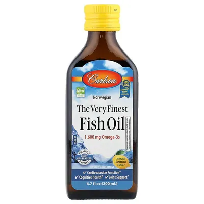 Риб'ячий жир Carlson Labs The Very Finest Fish Oil Lemon Норвезька серія, лимон, 200 мл