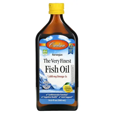 Риб'ячий жир Carlson Labs The Very Finest Fish Oil Lemon Норвезька серія, лимон, 500 мл