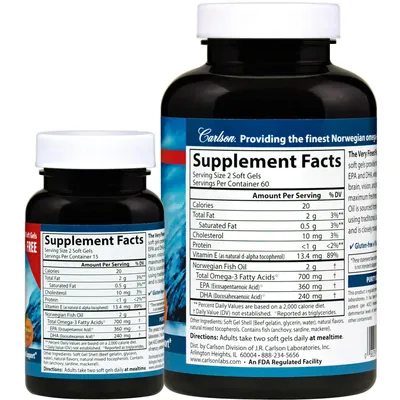 Риб'ячий жир Carlson Labs The Very Finest Fish Oil, апельсин, 120+30 желатинових капсул
