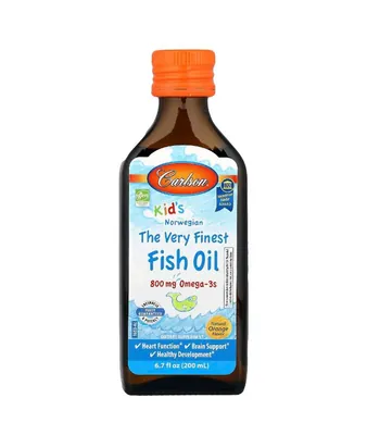 Риб'ячий жир для дітей Carlson Labs The Very Finest Fish Oil for Kids, апельсин, 200 мл