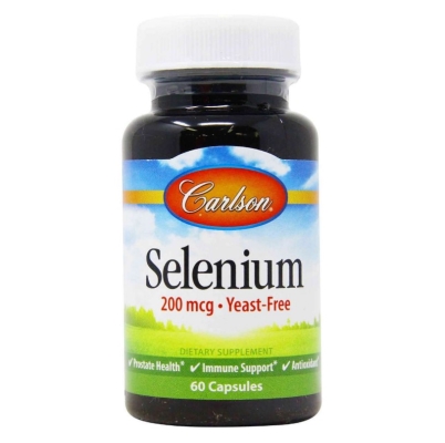Селен Carlson Labs Selenium 200 мкг без дрожжей, 60 капсул