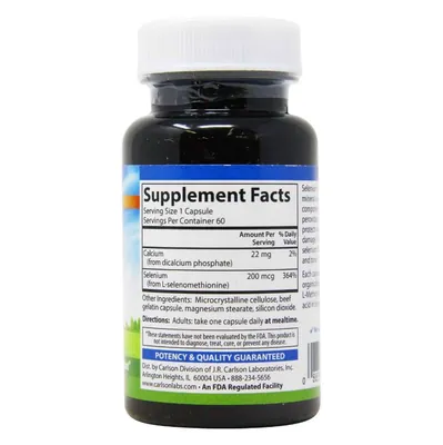 Селен Carlson Labs Selenium 200 мкг без дріжджів, 60 капсул