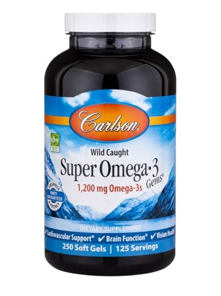Супер Омега-3 Carlson Labs Wild Caught Super Omega-3 Gems, 250 желатинових капсул
