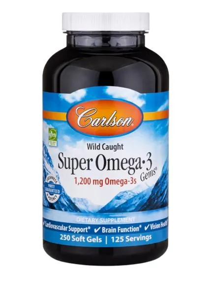 Супер Омега-3 Carlson Labs Wild Caught Super Omega-3 Gems, 250 желатинових капсул