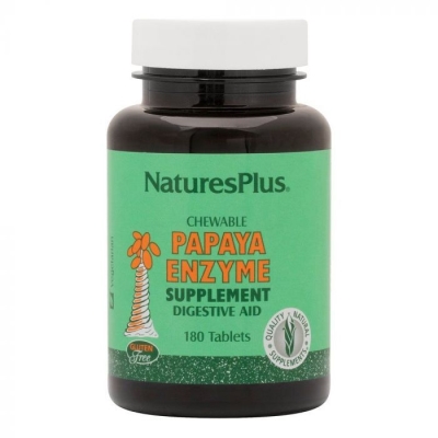 Фермент Папайи Nature's Plus Chewable Papaya Enzyme Supplement, 180 таблеток