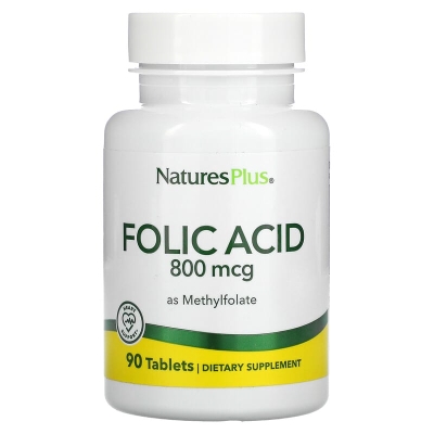 Фолиевая кислота Nature's Plus Folic acid 800 мкг, 90 таблеток