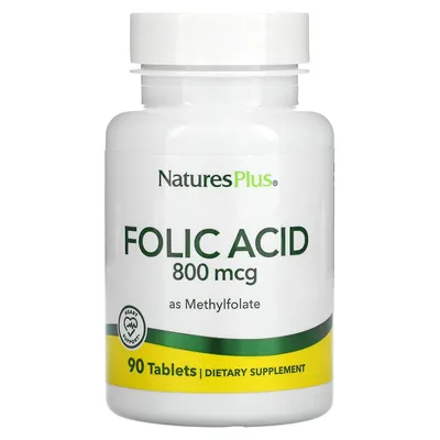 Фолієва кислота Nature's Plus Folic acid 800 мкг, 90 таблеток