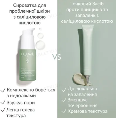 Засіб для обличчя Caudalie Vinopure косметичний точковий з саліциловою кислотою для жирної та комбінованої шкіри схильної до акне, 15 мл