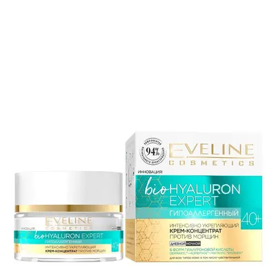 Крем-концентрат для обличчя Eveline Bio Hyaluron Expert 40+ ультразволожуючий відновлюючий, 50 мл