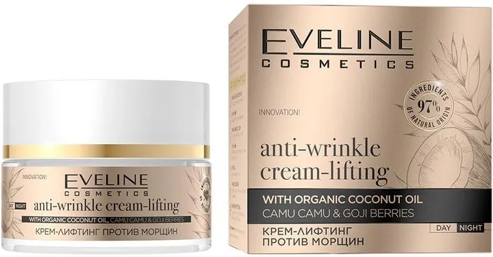 Крем-ліфтінг для обличчя Eveline Organic Gold проти зморшок 50 мл
