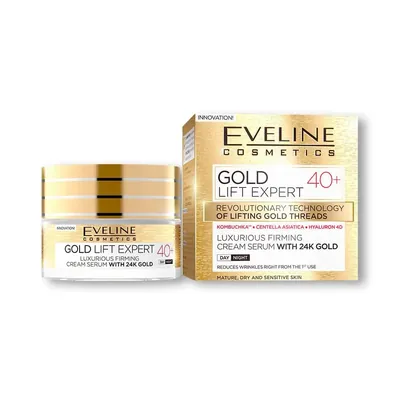 Крем-сироватка для обличчя Eveline Gold Lift Expert 40+ зміцнюючий, 50 мл
