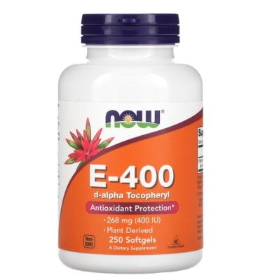 Витамин E-400 NOW D-Alpha Tocopheryl мягкие капсулы №250