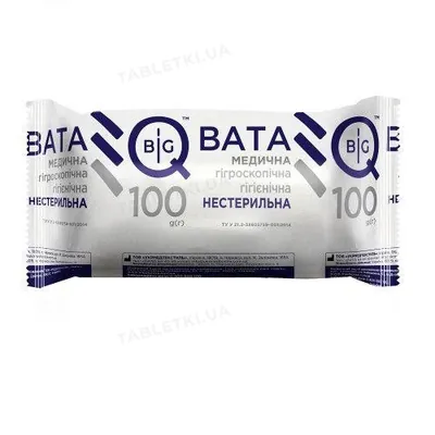 Вата нестерильна BigQ медична гігієнічна, ролик 100 г