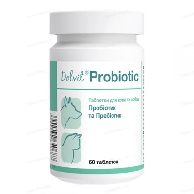 Долвіт Пробіотік Dolfos Dolvit Probiotic для собак і кішок проти дисбактеріозу, 60 таблеток