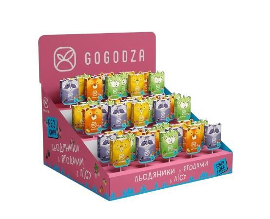 Леденец Gogodza Зверята без сахара с ксилитом Яблоко и малина, 10 г
