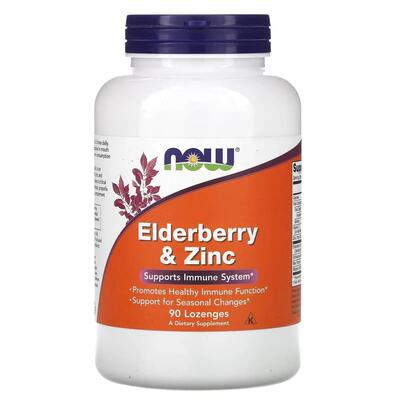 Черная бузина и цинк NOW Elderberry & Zinc таблетки д/рассас. №90