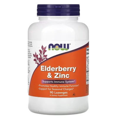 Бузина та цинк NOW Elderberry & Zinc пастилки №90