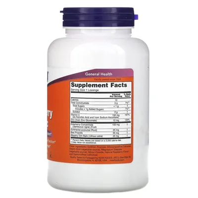 Бузина та цинк NOW Elderberry & Zinc пастилки №90