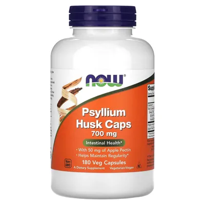 Псилліум (лушпиння насіння подорожника) NOW Psyllium Husk Caps 700 мг вег. капсули №180