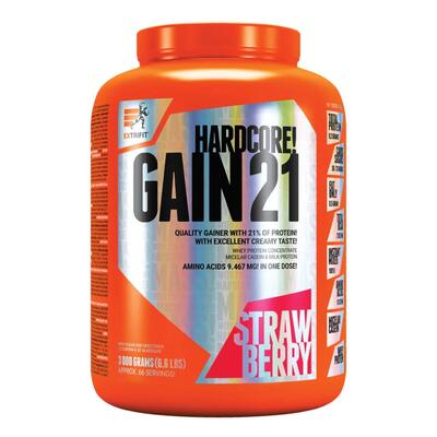 Гейнер Extrifit Hardcore Gain21 со вкусом клубники, 3000 г