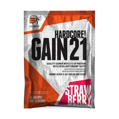 Гейнер Extrifit Hardcore Gain21 со вкусом клубники, 45 г