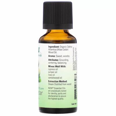 Эфирное масло атласского кедра NOW Atlas Cedar Oil, 30 мл