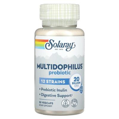 Пробиотик Solaray Multidophilus 12 Strain Probiotic 20 Billion CFU, 50 капсул