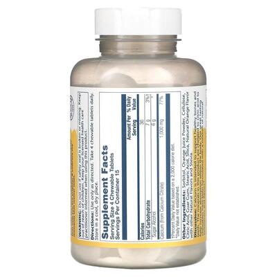 Кальция цитрат Solaray Calcium Citrate 1000 мг вкус апельсина, 60 жевательных таблеток