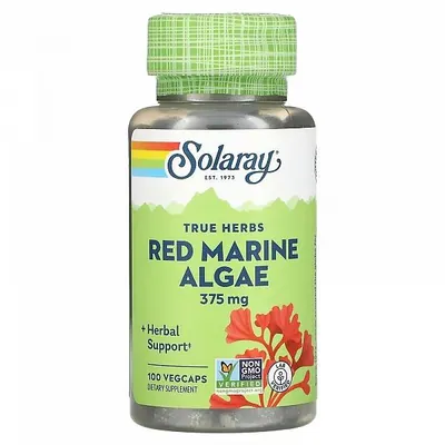 Червоні морські водорості Solaray Red Marine Algae 375 мг, 100 капсул