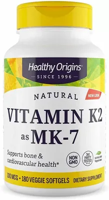 Вітамін K2 в формі MK7 Healthy Origins Vitamin K2 as MK7 100 мкг, 180 капсул