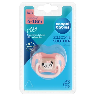 Пустушка силіконова Canpol Babies Exotic симетрична панда 34/921_pand, 6-18 місяців, 1 шт