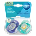Пустушка силіконова Canpol Babies NightGlow симетрична 34/942_blu, 0-6 місяців, синя, 2 шт
