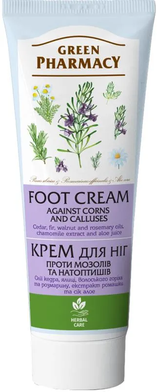 Крем для ніг Green Pharmacy проти мозолів та натоптишів, 75 мл