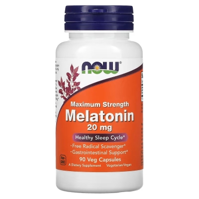 Мелатонин NOW Melatonin Maximum Strength 20 мг веганские капсулы №90