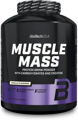 Гейнер Biotech Muscle Mass ваніль, 4 кг