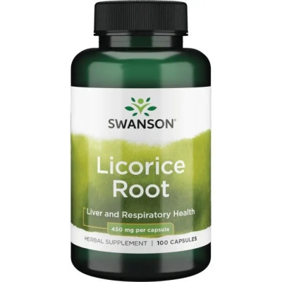 Солодки корень Swanson Licorice Root, 100 капсул