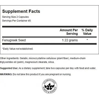 Пажитнику насіння Swanson Fenugreek seed капсули по 610 мг №90